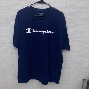 Champion Mens Size XL Crewneck Shirt Short Sleeve T-Shirt Blue